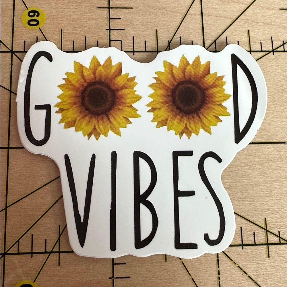 💜13/$13 +Bundle Sticker Sale | Good Vibes Sunflower Flowers Waterproof Sticker